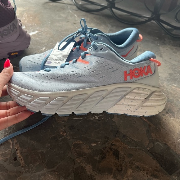 Hoka Blue and White Running Shoes - Picture 2 of 5